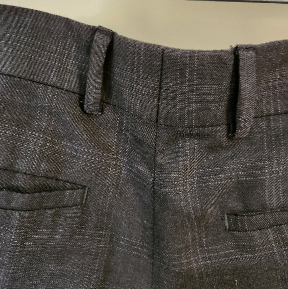 Banana Republic Factory Men's Tailored Fit Dress Pants 33/34 Dark Gray Plaid - Picture 12 of 15